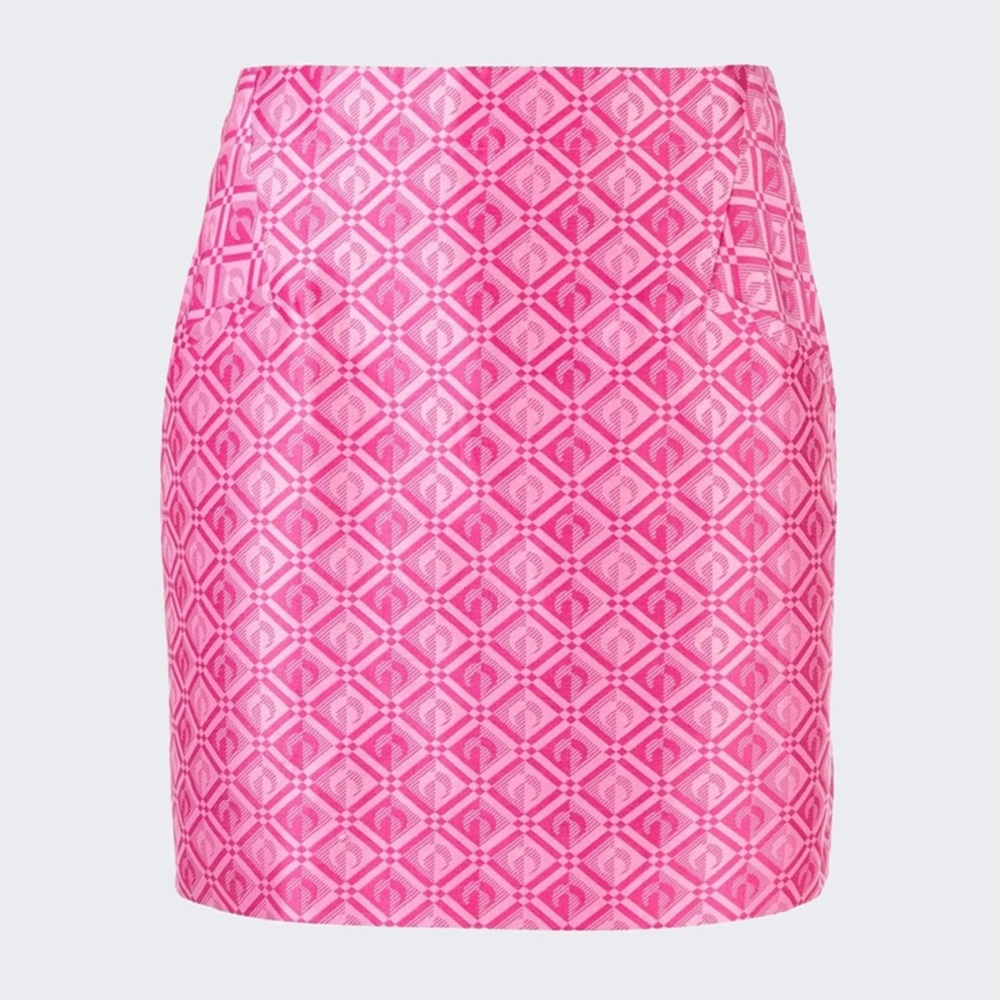 Marine Serre Pink Patterned Mini Skirt